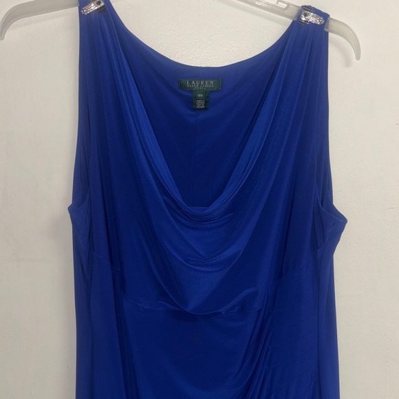 Lauren Ralph Lauren Royal Blue Draped Midi Dress - Picture 4 of 6